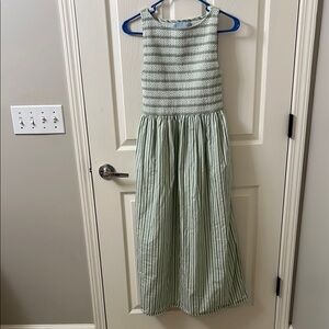 Hill House Green Striped Cosima Dress
